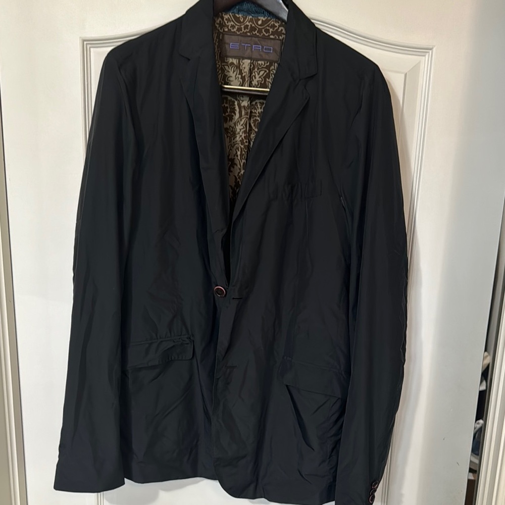 Etro Black Lightweight Jacket size 54